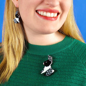 The Sleeping Rabbit Brooch  -  Erstwilder  -  Quirky Resin and Enamel Accessories