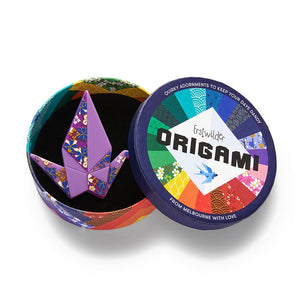 The Fortunate Crane Brooch  -  Erstwilder  -  Quirky Resin and Enamel Accessories