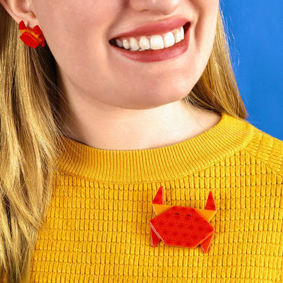 The Good Crab Brooch  -  Erstwilder  -  Quirky Resin and Enamel Accessories