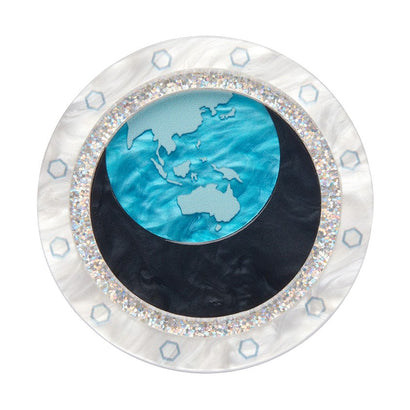 Tiny Blue Dot Brooch  -  Erstwilder  -  Quirky Resin and Enamel Accessories