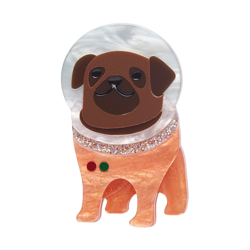 Interplanetary Pug Brooch  -  Erstwilder  -  Quirky Resin and Enamel Accessories