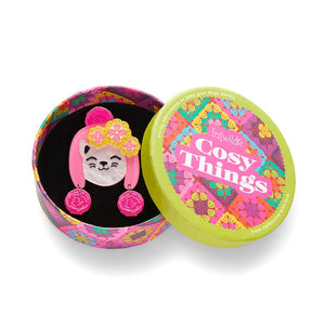 Snug Fit Kitty Brooch  -  Erstwilder  -  Quirky Resin and Enamel Accessories