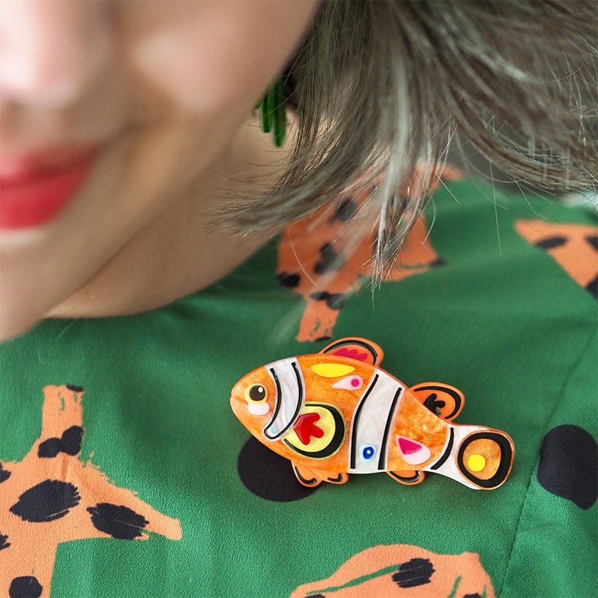 The Charismatic Clownfish Brooch  -  Erstwilder  -  Quirky Resin and Enamel Accessories