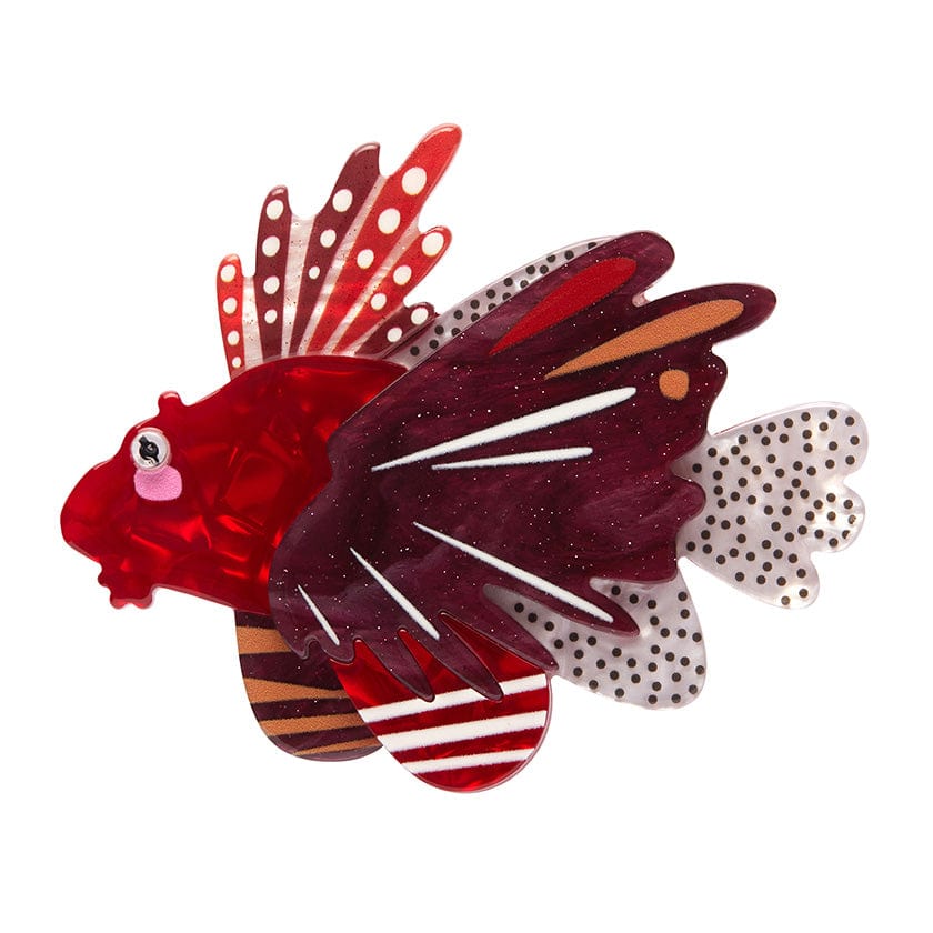 The Lavish Lionfish Brooch  -  Erstwilder  -  Quirky Resin and Enamel Accessories
