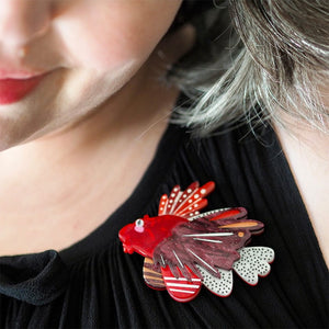 The Lavish Lionfish Brooch  -  Erstwilder  -  Quirky Resin and Enamel Accessories
