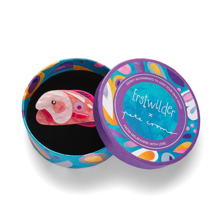 The Blissful Blobfish Brooch  -  Erstwilder  -  Quirky Resin and Enamel Accessories