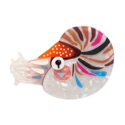 The Cryptic Chambered Nautilus Brooch  -  Erstwilder  -  Quirky Resin and Enamel Accessories
