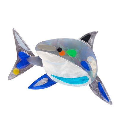 The Guileless Great White Shark Brooch  -  Erstwilder  -  Quirky Resin and Enamel Accessories