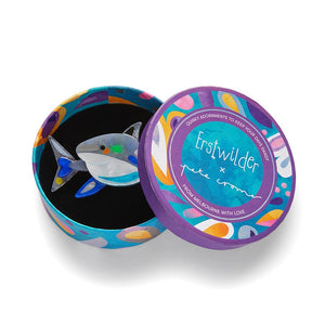 The Guileless Great White Shark Brooch  -  Erstwilder  -  Quirky Resin and Enamel Accessories