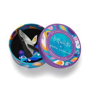 The Halcyon Humpback Whale Brooch  -  Erstwilder  -  Quirky Resin and Enamel Accessories