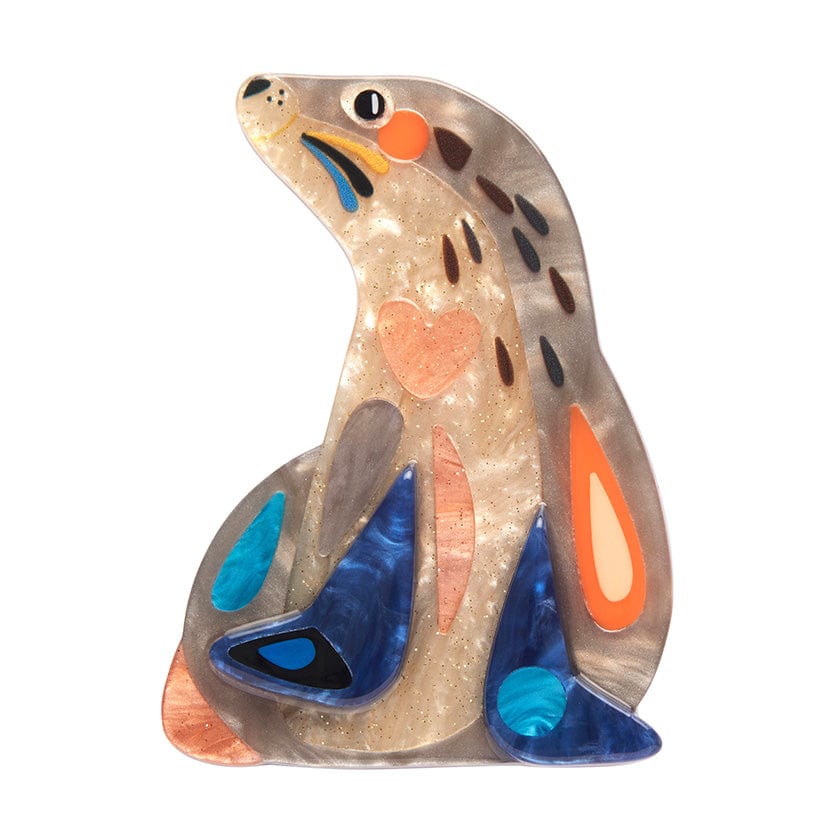 The Sage Sea Lion Brooch  -  Erstwilder  -  Quirky Resin and Enamel Accessories