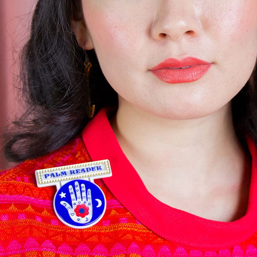 Hands-On Clairvoyance Brooch  -  Erstwilder  -  Quirky Resin and Enamel Accessories