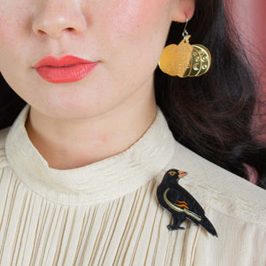 Black as Night Brooch  -  Erstwilder  -  Quirky Resin and Enamel Accessories