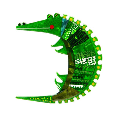 A Crocodile Named Growl Brooch  -  Erstwilder  -  Quirky Resin and Enamel Accessories