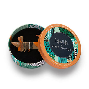 A Dachshund Named Bark Brooch  -  Erstwilder  -  Quirky Resin and Enamel Accessories