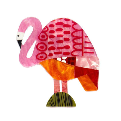 A Flamingo Named Honk Brooch  -  Erstwilder  -  Quirky Resin and Enamel Accessories