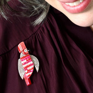 A Cockatoo Named Squawk Brooch  -  Erstwilder  -  Quirky Resin and Enamel Accessories
