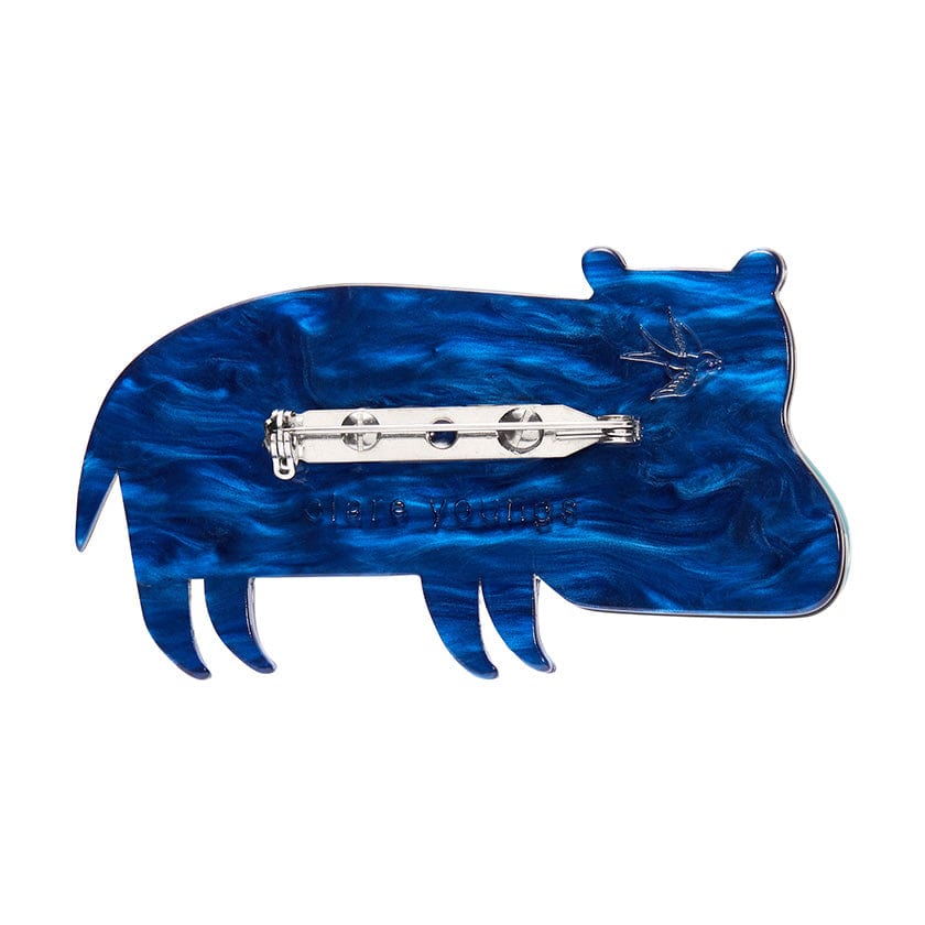 A Hippo Named Grunt Brooch  -  Erstwilder  -  Quirky Resin and Enamel Accessories