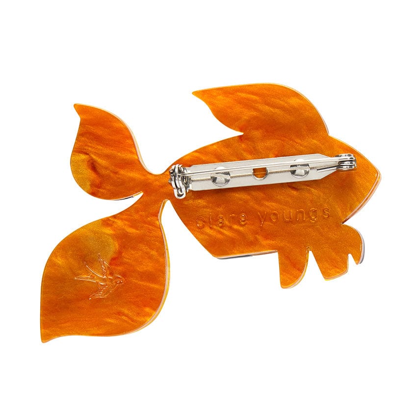 A Goldfish Named Silence Brooch  -  Erstwilder  -  Quirky Resin and Enamel Accessories