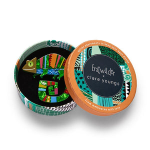 A Chameleon Named Pop Brooch  -  Erstwilder  -  Quirky Resin and Enamel Accessories