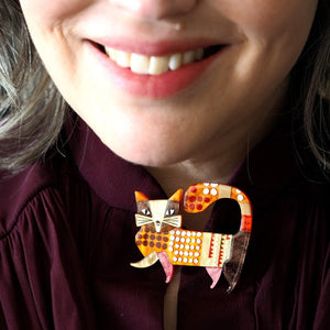 A Cat Named Purr Brooch  -  Erstwilder  -  Quirky Resin and Enamel Accessories