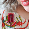 Burgundy Brush Brooch  -  Erstwilder  -  Quirky Resin and Enamel Accessories