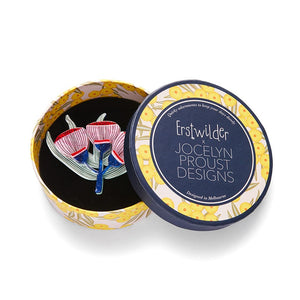 Ruby Red-Flowering Gum Brooch  -  Erstwilder  -  Quirky Resin and Enamel Accessories