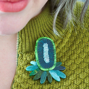 Rhapsody in Blue Brooch  -  Erstwilder  -  Quirky Resin and Enamel Accessories