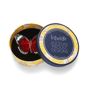 Wings Laced in Red Brooch  -  Erstwilder  -  Quirky Resin and Enamel Accessories