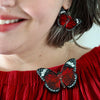 Wings Laced in Red Brooch
