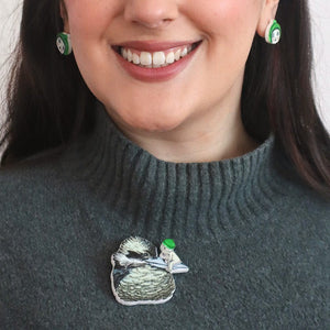Mrs. Kookaburra Brooch  -  Erstwilder  -  Quirky Resin and Enamel Accessories