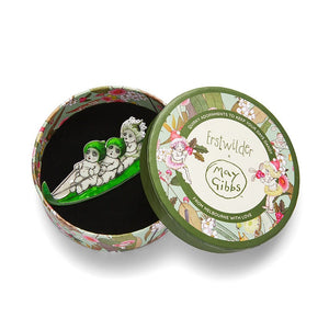 Gumnut Toboggan Brooch  -  Erstwilder  -  Quirky Resin and Enamel Accessories