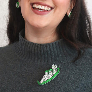 Gumnut Toboggan Brooch  -  Erstwilder  -  Quirky Resin and Enamel Accessories