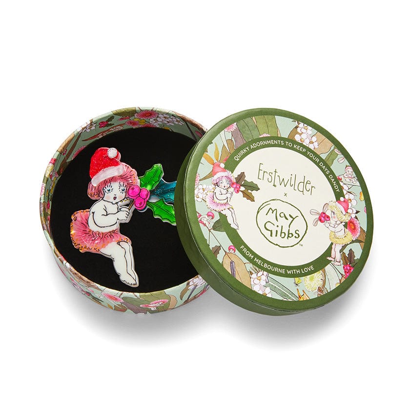 Little Ragged Christmas Blossom Brooch  -  Erstwilder  -  Quirky Resin and Enamel Accessories