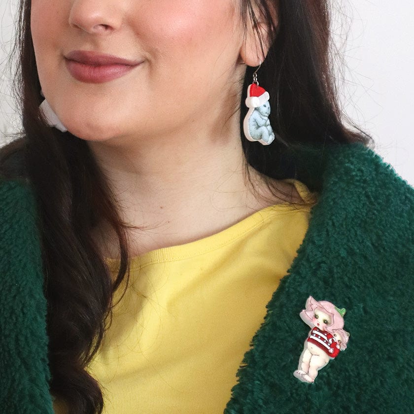 Christmas Sweater Petal Brooch  -  Erstwilder  -  Quirky Resin and Enamel Accessories