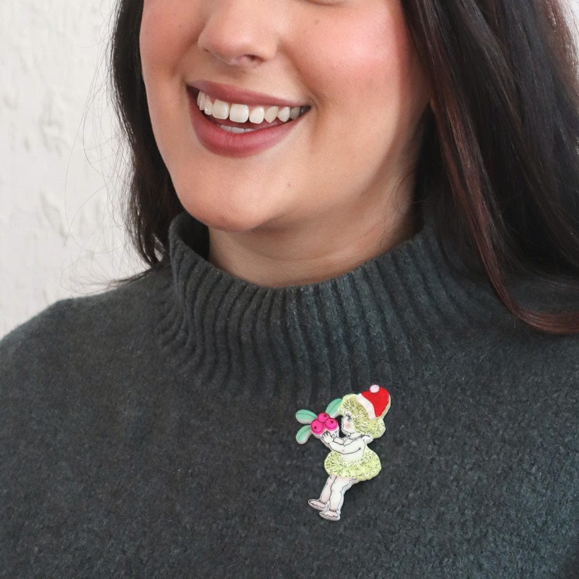 Native Berries Christmas Brooch  -  Erstwilder  -  Quirky Resin and Enamel Accessories