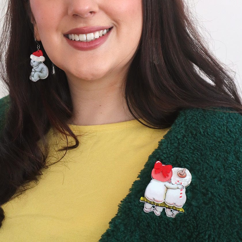 Together for Christmas Brooch  -  Erstwilder  -  Quirky Resin and Enamel Accessories