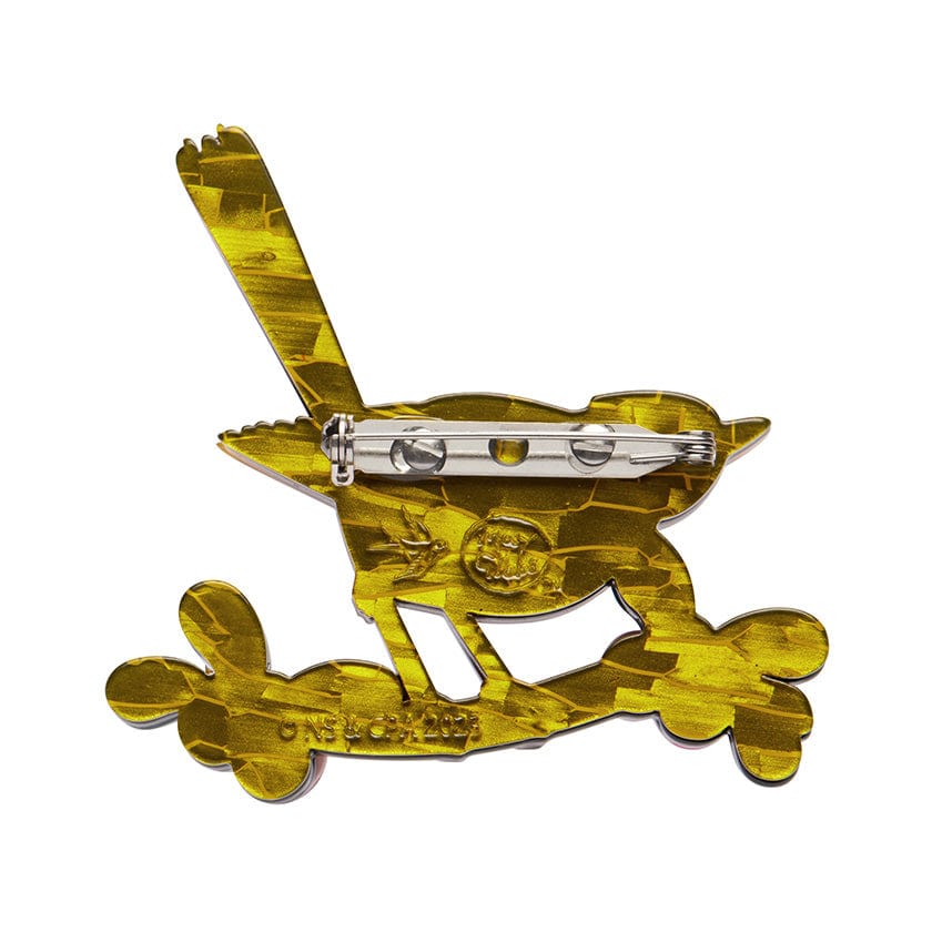 Holly Wagtail Brooch  -  Erstwilder  -  Quirky Resin and Enamel Accessories