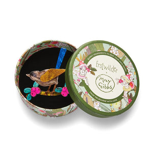 Holly Wagtail Brooch  -  Erstwilder  -  Quirky Resin and Enamel Accessories
