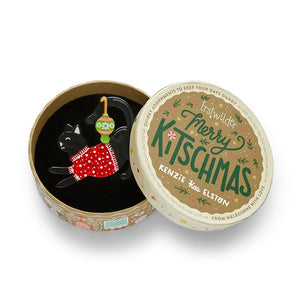 Feline Festive Brooch  -  Erstwilder  -  Quirky Resin and Enamel Accessories