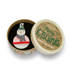 Cozy Christmas Chap Brooch  -  Erstwilder  -  Quirky Resin and Enamel Accessories