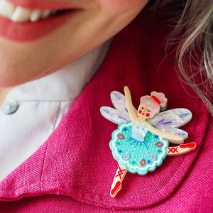 Fairy Ballet Brooch  -  Erstwilder  -  Quirky Resin and Enamel Accessories