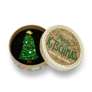 Topped With Tinsel Brooch  -  Erstwilder  -  Quirky Resin and Enamel Accessories