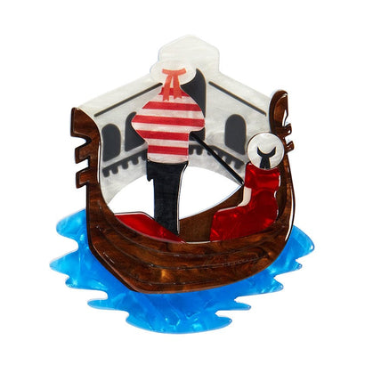 Canals of Venice Brooch  -  Erstwilder  -  Quirky Resin and Enamel Accessories