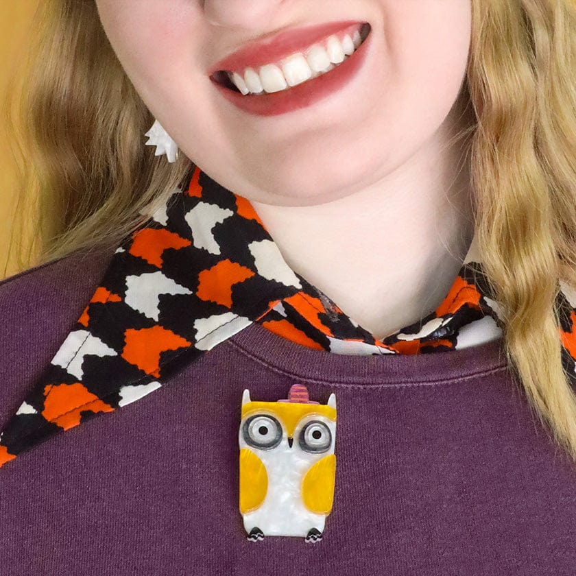 Owl-O-Ween Brooch  -  Erstwilder  -  Quirky Resin and Enamel Accessories