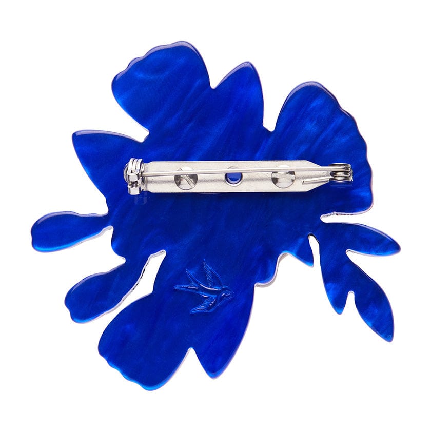 Blue shop flower brooch