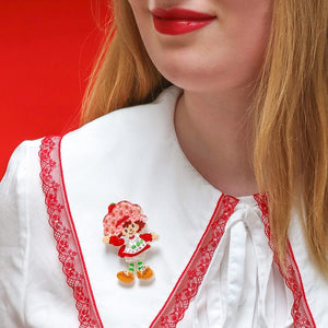 Strawberry Shortcake Brooch  -  Erstwilder  -  Quirky Resin and Enamel Accessories