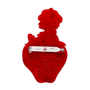Sitting on a Strawberry Brooch  -  Erstwilder  -  Quirky Resin and Enamel Accessories
