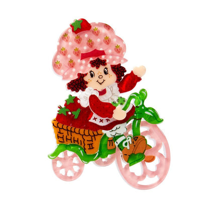 Strawberry Adventures Await Brooch  -  Erstwilder  -  Quirky Resin and Enamel Accessories