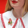 Strawberry Adventures Await Brooch  -  Erstwilder  -  Quirky Resin and Enamel Accessories